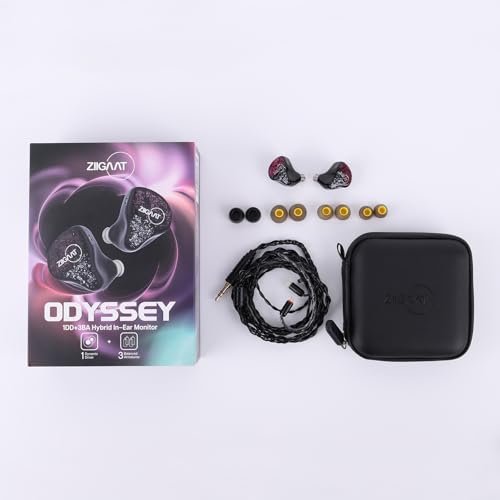 Linsoul ZiiGaat Odyssey In-Ear Earphones, 1DD+3BA IEM Hybrid Wired Gaming Earbuds, Professional Noise Isolating Earphones with Detachable Cable for Bass Lovers