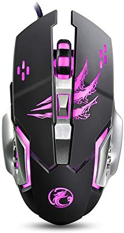 Programmable Mechanical Feel USB Wired Gaming Mouse 6 Buttons 3200DPI Mute Optical Computer mice (Black)