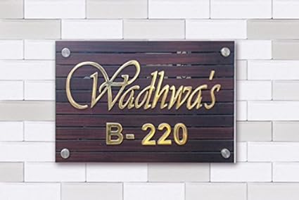 SANGAM AD Personalized Customised Nameplate Made of High Quality Product for Home Decor