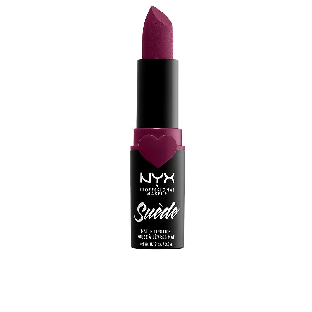 NYX Professional Makeup , Lipstick, Suede Matte Lipstick, Lightweight Powdery-Matte Finish in a Heart-Adorned Case, Velvety Plush Lip Colour, Shade: Girl, Bye, 21 g