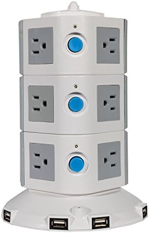 Power Surge Protector Family Charging Station w/ Surge &amp; Overload Protection for All Electronic Devices Including : Iphone , Ipad , Android Devices , Samsung , and More (12 Outlet+5 Usb Port)