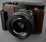 New LIM'S Genuine Italy Leather Camera Half Case Metal Grip Dovetail Plate for Leica Q2 (Typ 4889) Brown