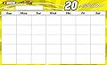 NASCAR #20 MATT KENSETH calendar dry erase-9.5"x 15.5"-nascar calendar NEW FOR 2015