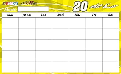 NASCAR #20 MATT KENSETH calendar dry erase-9.5"x 15.5"-nascar calendar NEW FOR 2015