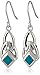 Amazon Collection Sterling Silver Celtic Knot with Synthetic Turquoise Inlay Earrings