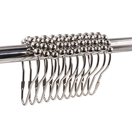 Qulable Shower Curtain Hooks Rings, Rustproof Stainless Steel Heavy Duty Shower Hooks for Bathroom Shower Rods Curtains (12 Pack) - Thumbnail 6
