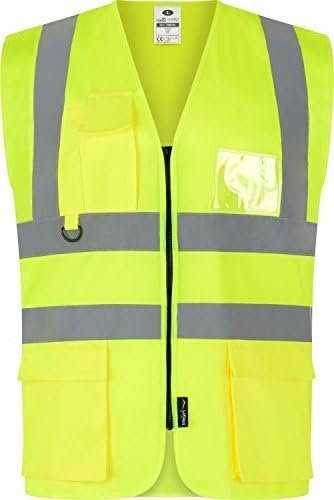 Traega TWC04 Hi Vis Visibility Safety Workwear Executive Vest Waistcoat Jacket (3XL)