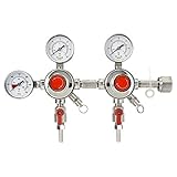 Dual System 2 Stage CO2 Pressure Regulator For Draft Beer Regulators and Kombucha Set Ups. Connect 2 Systems to 1 Tank. CGA-320 Connection