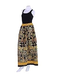 Falda larga para dama, diseño de elefante gitano bohemio, estilo vintage, talla única