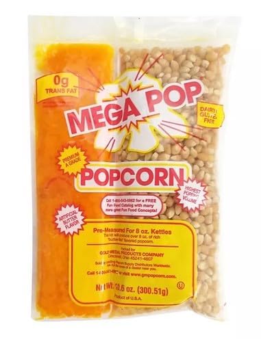 Mega-pop Popcorn 2 count, Oil and Salt Kit with