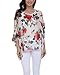 Nicetage Women Floral Loose Chiffon Blouse Caftan Poncho Tunic Tops 4289