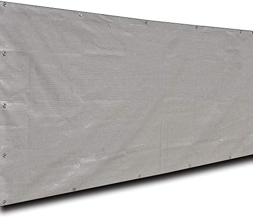 Alion Home Elegant Privacy Screen Windscreen Mesh for Backyard Deck, Patio, Balcony, Fence, Pool, Porch, Railing. (4' X 10', Smoke Grey)
