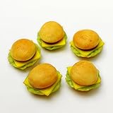 thebestbuy 5 Pcs Dollhouse Miniature Food Beef Cheese Burger 10mm 1:12 Scale