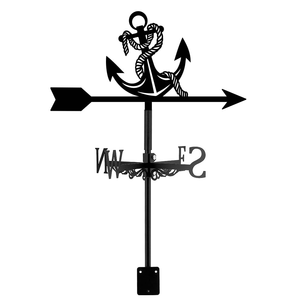 Anchor Superdant Weather Vanes and Weathervanes Black Metal Garden Ornament for Farmhouse Outdoor Yard Roof Shed Paddock