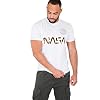 Alpha Industries Maglietta Riflettente NASA da Uomo T-Shirt, White/Gold