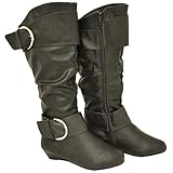 Twisted Women's Tara Wide Calf Wedge Fashion Boot
