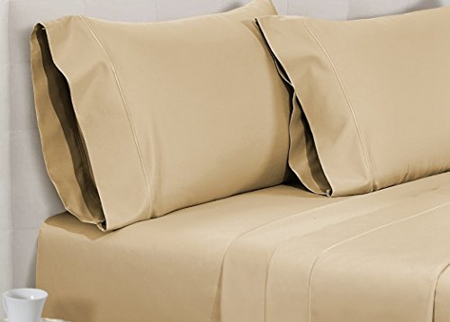 CHATEAU HOME COLLECTION 800-Thread-Count Egyptian Cotton Deep Pocket Sateen Weave Sheet Set (Full, Semolina) - Thumbnail 2