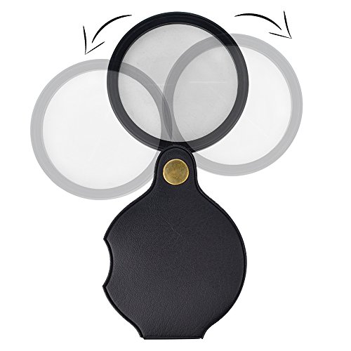 image for Nydotd 10X Mini Pocket Magnifying Glass Folding Pocket Magnifier Loupe