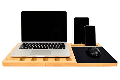 BOOKAHOLIC Lap Desk, Premium Bamboo Gamer's Lap Tray with Built-in Mouse Pad For 11", 13", 15" Laptops, Lap Table Board, Laptop Tablet Ipad Cellphone Stand, BONUS Signature Cotton Tote - Thumbnail 7