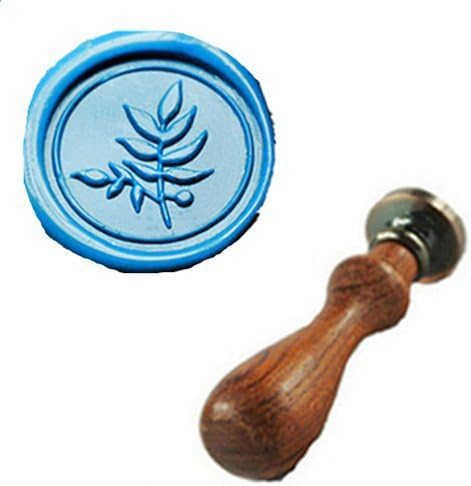 MDLG Vintage Fine leaf Custom Picture Logo Wedding Invitation Wax Seal Sealing Stamp Rosewood Handle Set by MDLG