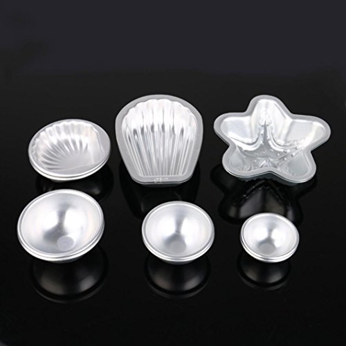Hunzed Cake Mould, 12pc { DIY Aluminum Cake Mold } { Handmade Bakeware Bath Bomb Soap Set } Kitchen Baking Tool Sphere Kit