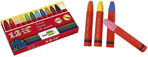 Liderpapel - Lápices Cera Blanda Caja De 12 Colores: Amazon.es: Oficina y papelería