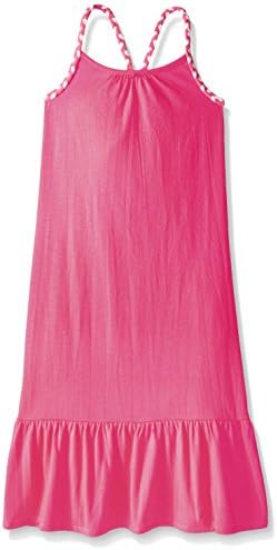 Pinkhouse Pink House Big Girls' Maxi Dress With Self Braid Strap, Neon Hot Pink, Medium 10/12