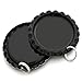 IGOGO 1 Inch Flat Bottle Caps with Hole and Jump Ring – 50/100 PCS Chrome or Mixed Colors Craft Bottlecap Pendants for DIY Jewelry Making, Hair Bows, Scrapbooking, Keychains, Crafts (Black, Quantity：25pcs)