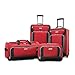 American Tourister Fieldbrook XLT Softside Upright Luggage, Red/Black, 4-Piece Set (BB/DF/21/25)