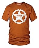 Jeep Shield New 4x4 Sheriff In Town Funny T-Shirt - (Burnt Orange) Large