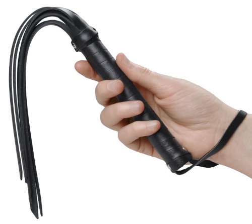 HB Leather Rubber Strands Hand Whip - Thumbnail 4