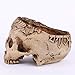 ChezMax Realistic Human Skull Resin Halloween Candy Bowl Flowerpot Dish Statue Sculpture Skeleton, 7.68 Inch, Floral Carved