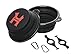 COLLAPSIBLE TRAVEL DOG BOWLS-Set of 2 Large (34oz) Bowls, Food Grade Silicone BPA Free, with Carabiners & Bottle Holders for Medium and Large Size Dogs, Folding Travel Dog Bowls for Food or Water