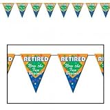 Retired Now The Fun Begins Pennant Banner Party Accessory (1 count) (1/Pkg)