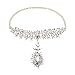 Holylove White Women Statement Necklace Chain Jewelry in Crystal Beads Gift Box-HLN0006 White
