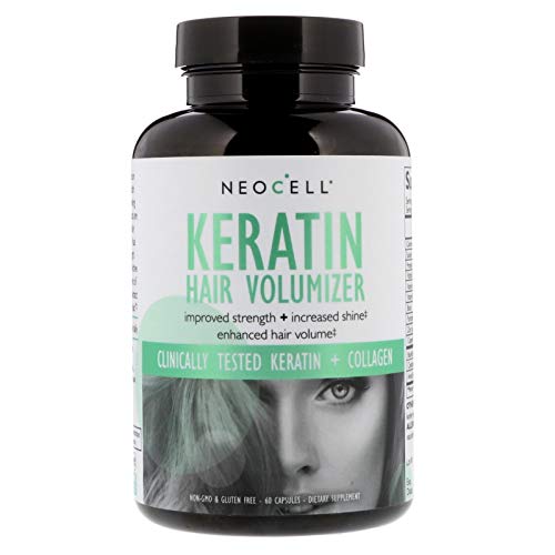 Keratin + BioActive Collagen 1&3 Hair Volumizer Biotin Vitamin C 60 Capsules Keratin + BioActive Collagen 1&3 Hair Volumizer Biotin Vitamin C 60 Capsules