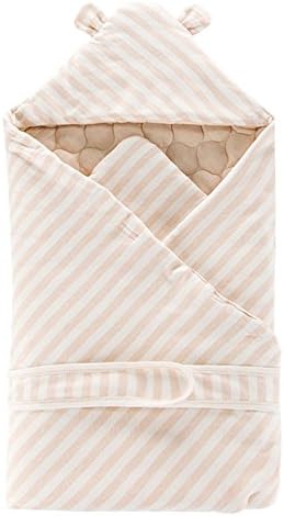 Poliking Newborn Baby Unisex Thicken Winter Organic Cotton Infant Wrap Baby Wearable Blanket (Brown Stripe)