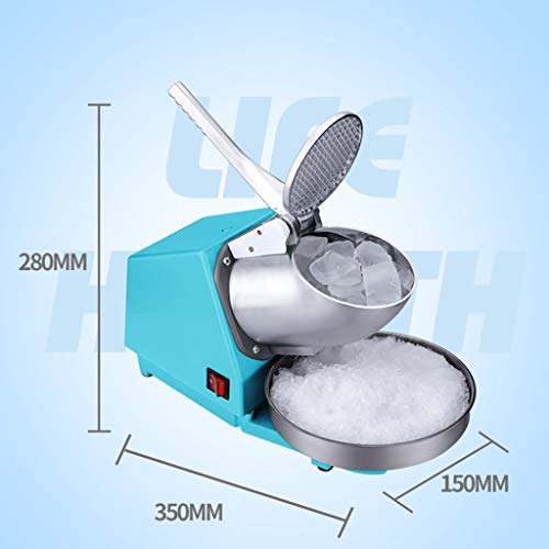 Zzmop Kommerzieller Doppelklingen-Eiscrusher, 250 W Edelstahl-Schneekegelmaschine, 1400 U/min, Eisbrecher mit sicherem… – Bild 4