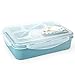 Lunch Bento Box, Iwotou Microwave and Dishwasher Safe Lunch Box with 5+1 Separated Containers (Blue)