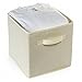 Foldable Cloth Storage Cubes 6-Pack By Deneve - Best Fabric Basket Bins Shelves - Beige Home Decorative Shelf Cubby Containers Drawer Replacements