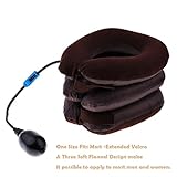 Bargain Crusader Inflatable Cervical Neck Traction Air Inflatable Pillow Neck Head Stretcher Pain Relief Collar (for Adults, Brown)