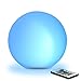 Mr.Go 8-inch Ultra-Fun LED Glowing Ball Light w/Remote, RGB Color Changing Globe Mood Lamp, 16 Colors 8 Brightness 4 Lighting Modes, Waterproof, Rechargeable & AC Adapter Power, Stunning Light Orb