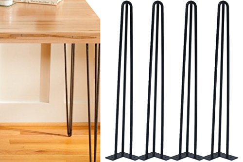 28 Hairpin Legs 3/8” Thick Satin Black Three-Rod Kuwait Ubuy