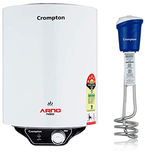 Buy Crompton Arno Neo ASWH-3025 25-litres 5 Star-Rated Storage Water Heater  (White) u0026 Crompton IHL201 1000-Watt Immersion Water Heater (Blue) Online at  desertcartINDIA