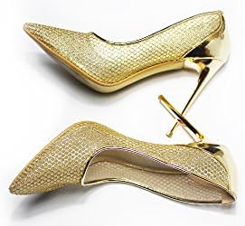 Womens Shoes,Ultra Comfort High Heel Pumps, Formal Golden High Heel, Glamour Design