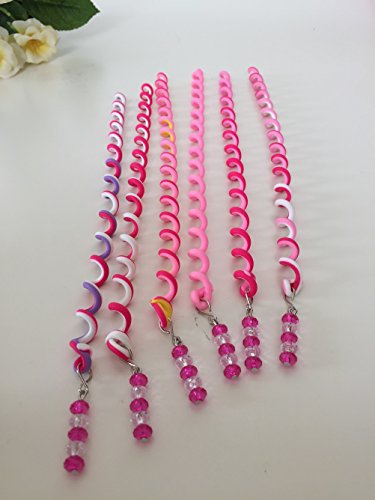 XICHEN2015 New Lovely Color Visions Twisties Hair Accessories Hair Wrap 6PCS (Pink)