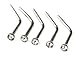 Lot of 5 20 Guage Stainless Steel Silver Tone 2mm Clear Crystal Nose Stud Ring Bar Curved L Shape