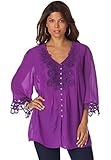 Denim 24/7 Women's Plus Size Lace Bigshirt