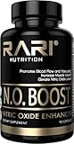 RARI Nutrition - N.O. Boost - 100% Natural Nitric Oxide Booster for Increased Muscle Volume, Vascularity, and Blood Flow - Vegan and Keto Friendly - Easy to Swallow Pills - 30 Servings
