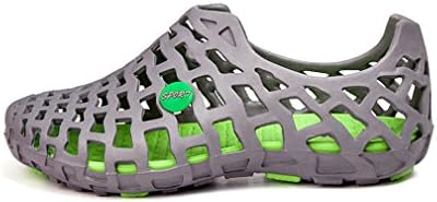 Summer Men Fashion Flats Hollow Out Hole Beach Breathable Sandals Light Casual Beach Shoes gray 6.5